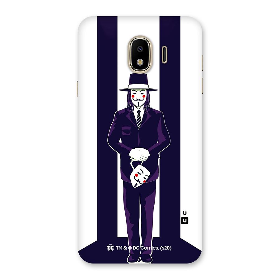 Vendetta Gentleman Holding Mask Illustration Back Case for Galaxy J4