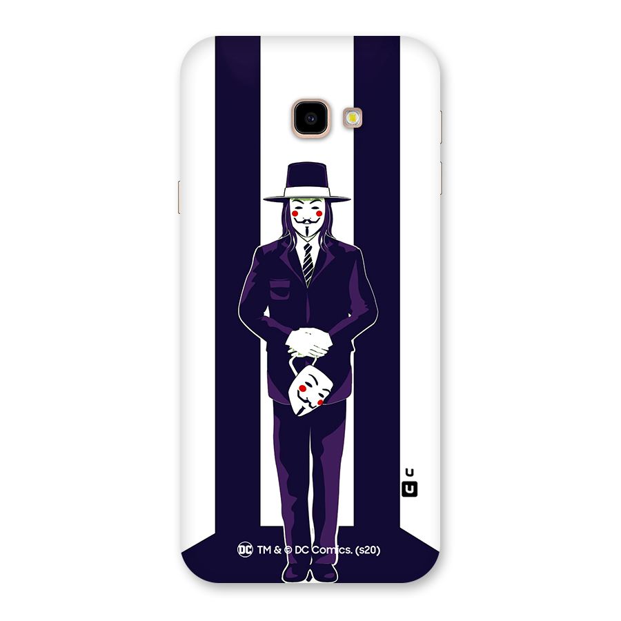 Vendetta Gentleman Holding Mask Illustration Back Case for Galaxy J4 Plus