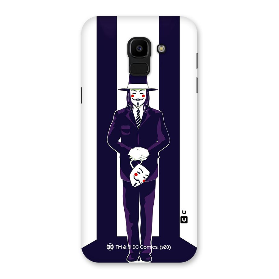 Vendetta Gentleman Holding Mask Illustration Back Case for Galaxy J6