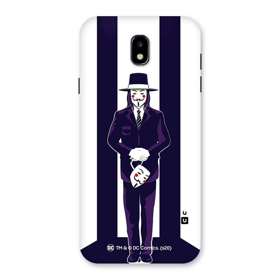 Vendetta Gentleman Holding Mask Illustration Back Case for Galaxy J7 Pro