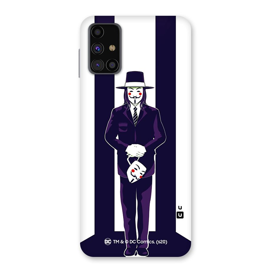 Vendetta Gentleman Holding Mask Illustration Back Case for Galaxy M31s