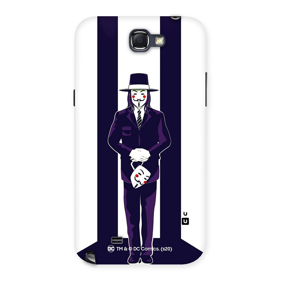 Vendetta Gentleman Holding Mask Illustration Back Case for Galaxy Note 2