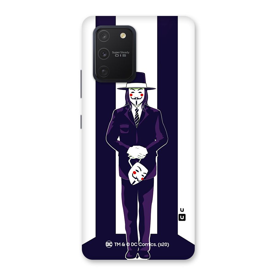 Vendetta Gentleman Holding Mask Illustration Back Case for Galaxy S10 Lite
