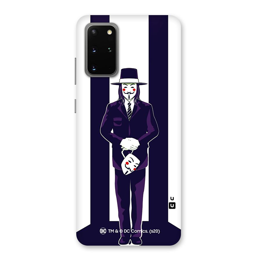 Vendetta Gentleman Holding Mask Illustration Back Case for Galaxy S20 Plus