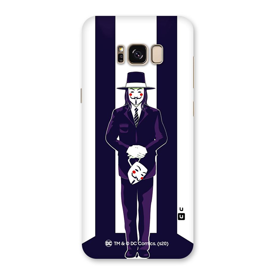 Vendetta Gentleman Holding Mask Illustration Back Case for Galaxy S8 Plus