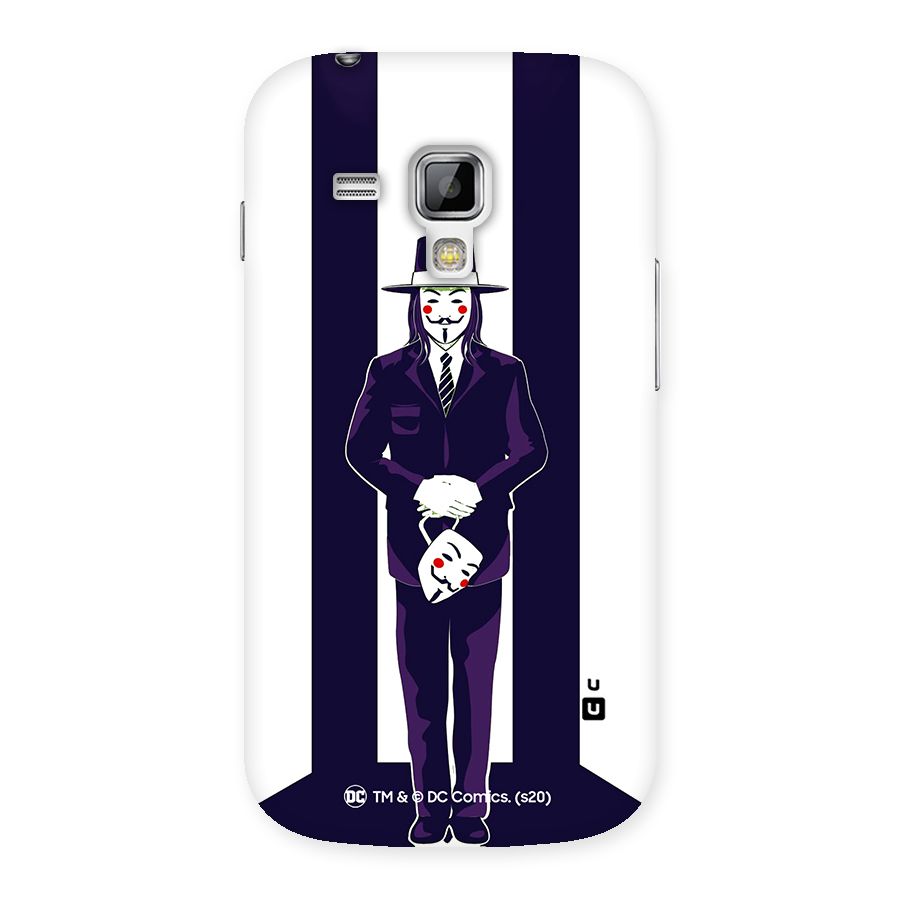 Vendetta Gentleman Holding Mask Illustration Back Case for Galaxy S Duos