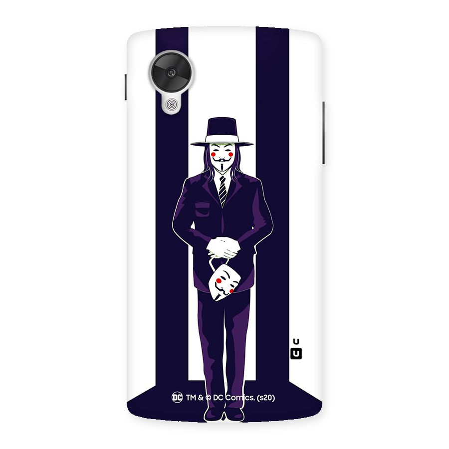 Vendetta Gentleman Holding Mask Illustration Back Case for Google Nexsus 5