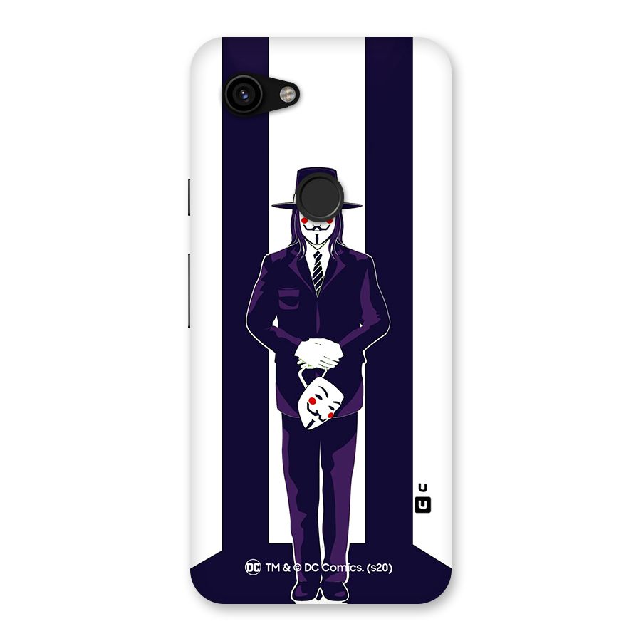 Vendetta Gentleman Holding Mask Illustration Back Case for Google Pixel 3a