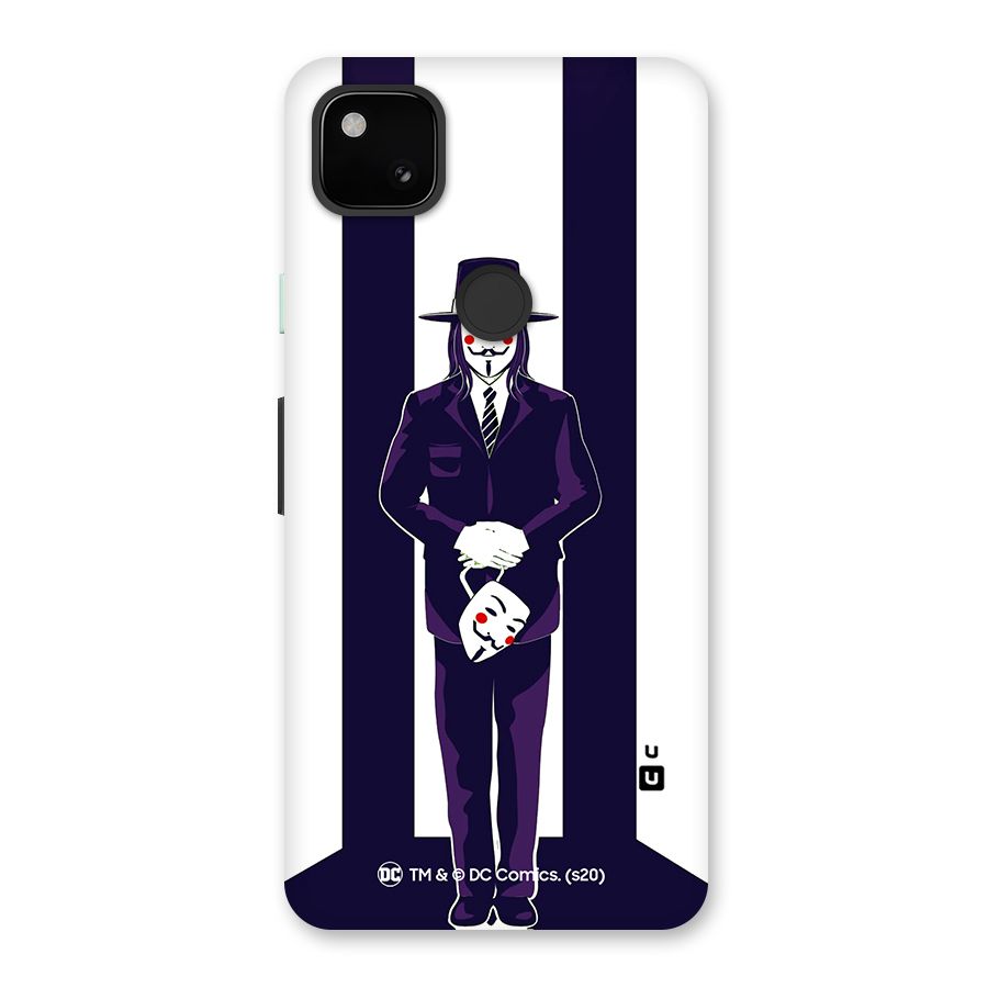 Vendetta Gentleman Holding Mask Illustration Back Case for Google Pixel 4a