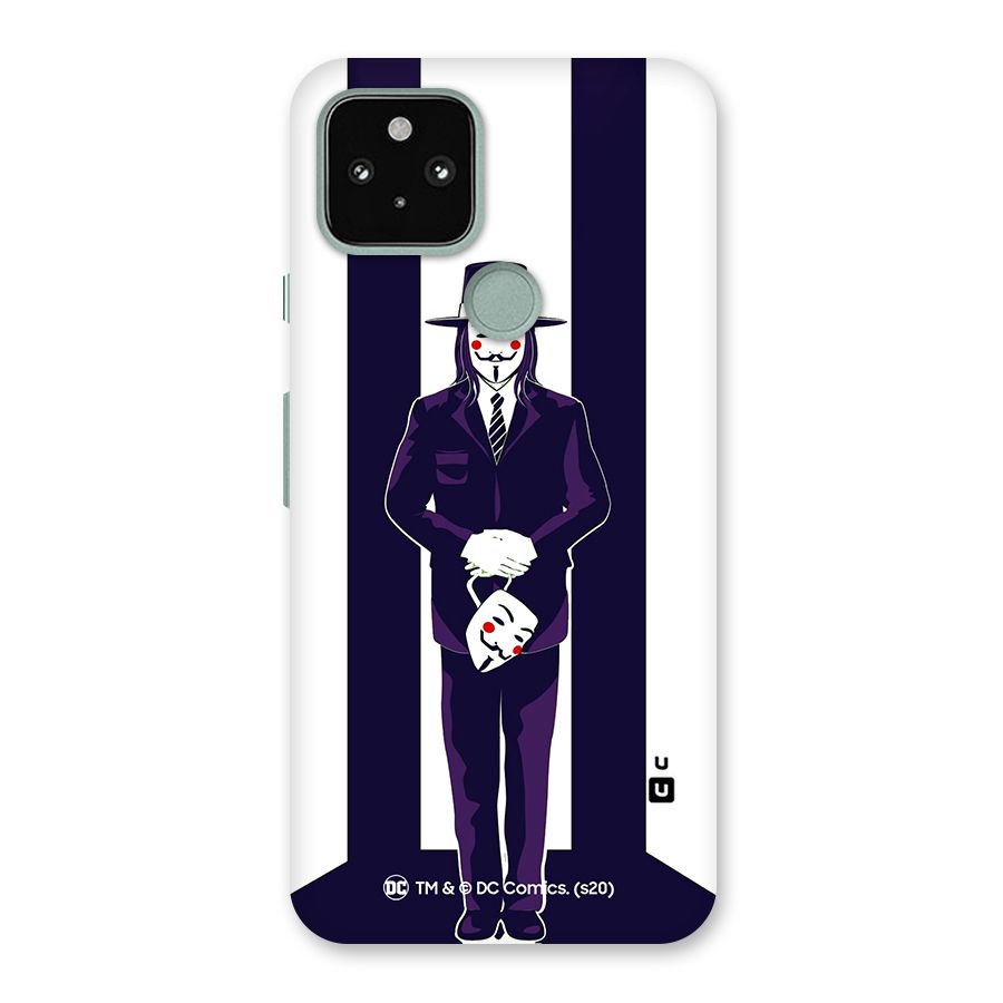 Vendetta Gentleman Holding Mask Illustration Back Case for Google Pixel 5