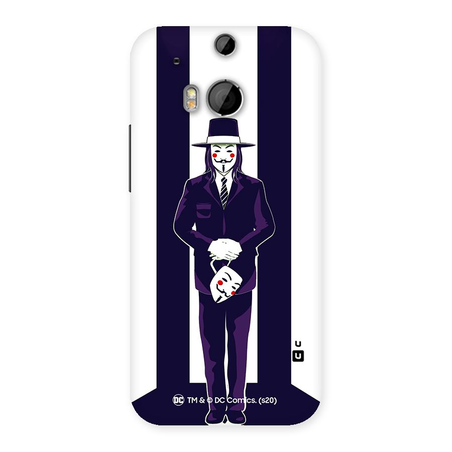 Vendetta Gentleman Holding Mask Illustration Back Case for HTC One M8