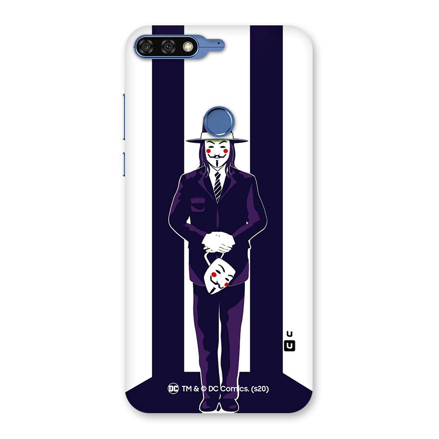 Vendetta Gentleman Holding Mask Illustration Back Case for Honor 7C
