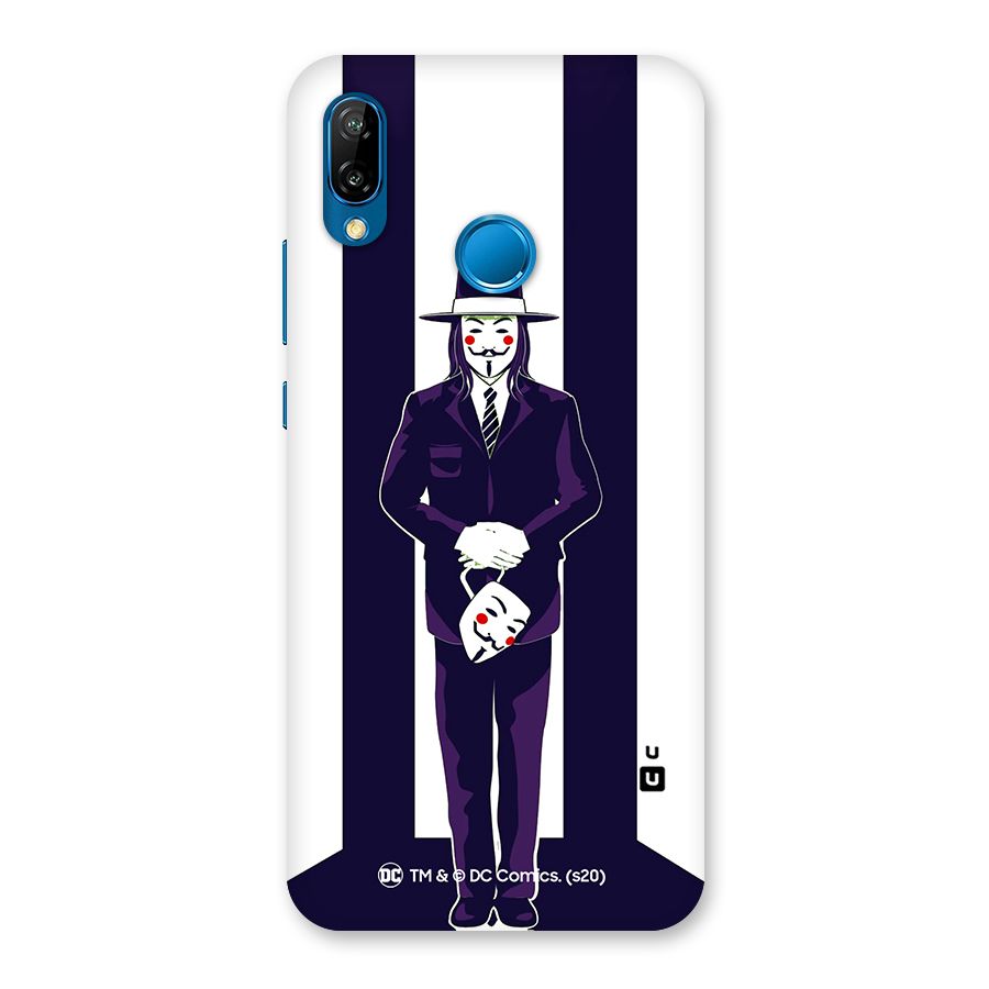 Vendetta Gentleman Holding Mask Illustration Back Case for Huawei P20 Lite