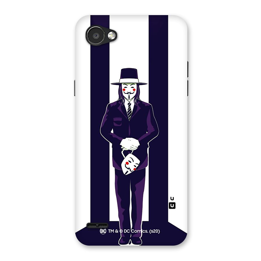 Vendetta Gentleman Holding Mask Illustration Back Case for LG Q6
