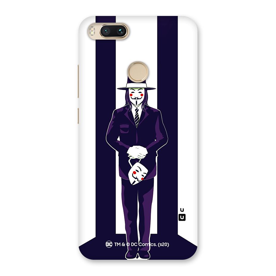 Vendetta Gentleman Holding Mask Illustration Back Case for Mi A1