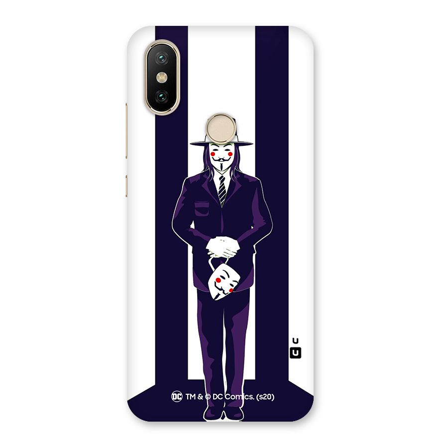 Vendetta Gentleman Holding Mask Illustration Back Case for Mi A2