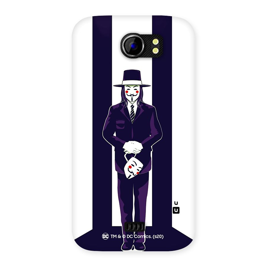 Vendetta Gentleman Holding Mask Illustration Back Case for Micromax Canvas 2 A110