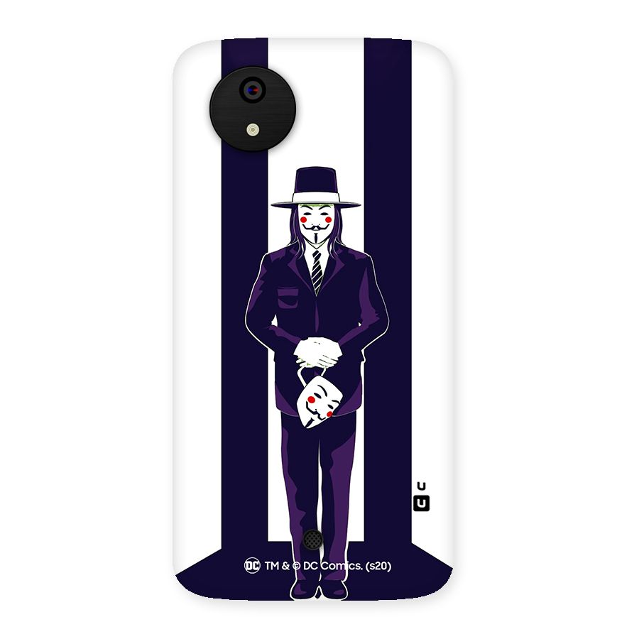 Vendetta Gentleman Holding Mask Illustration Back Case for Micromax Canvas A1