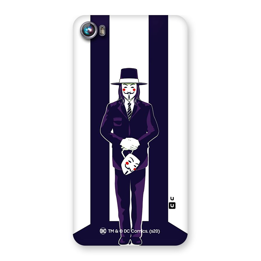 Vendetta Gentleman Holding Mask Illustration Back Case for Micromax Canvas Fire 4 A107