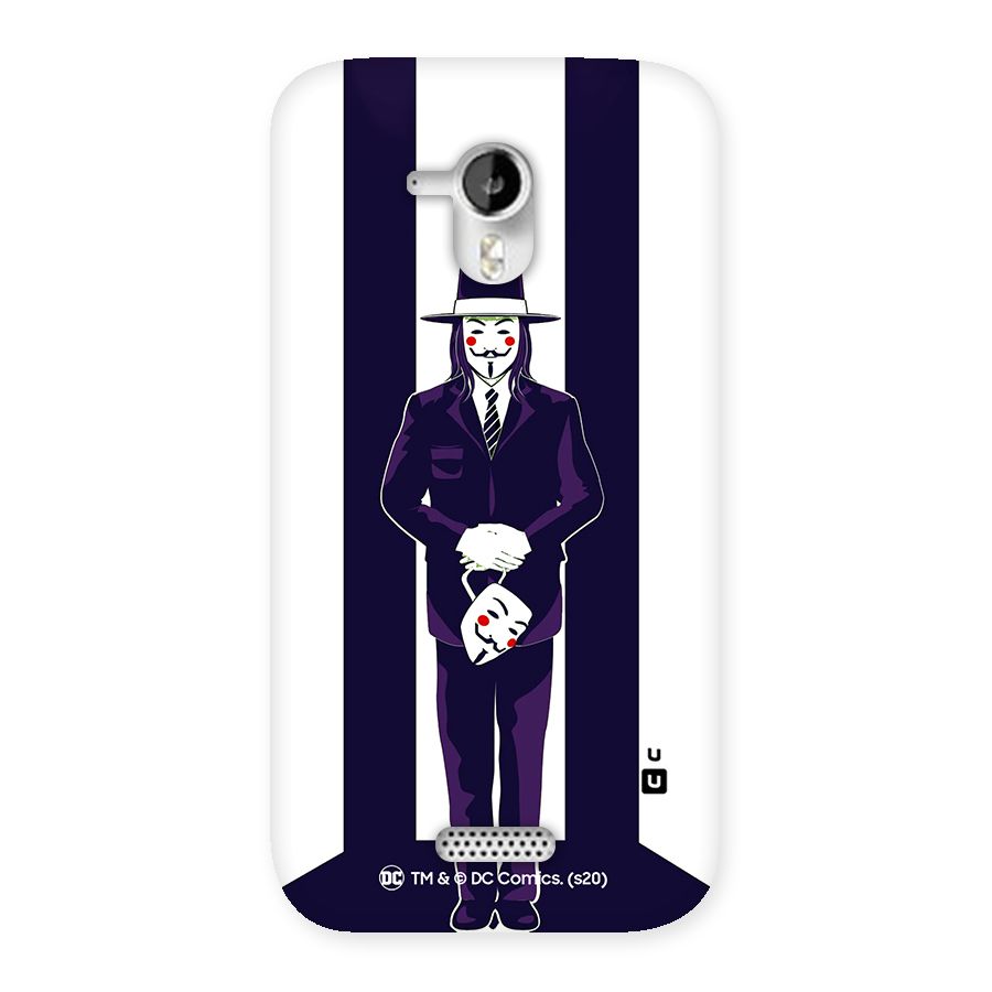 Vendetta Gentleman Holding Mask Illustration Back Case for Micromax Canvas HD A116