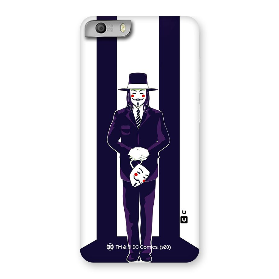 Vendetta Gentleman Holding Mask Illustration Back Case for Micromax Canvas Knight 2