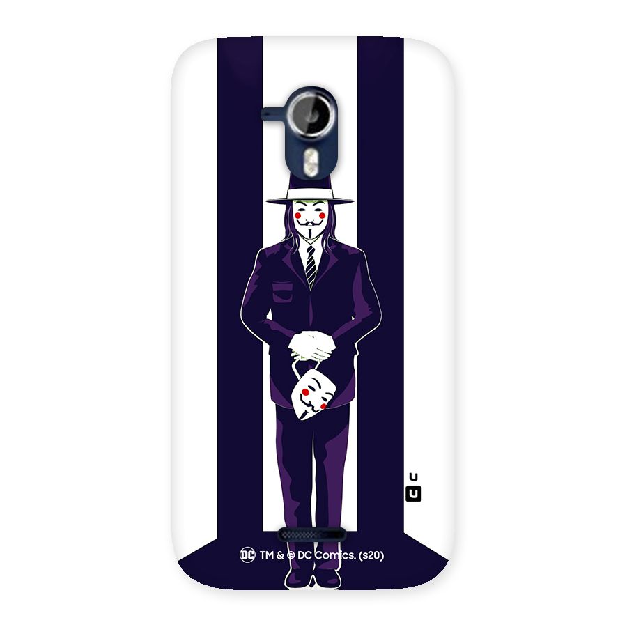 Vendetta Gentleman Holding Mask Illustration Back Case for Micromax Canvas Magnus A117