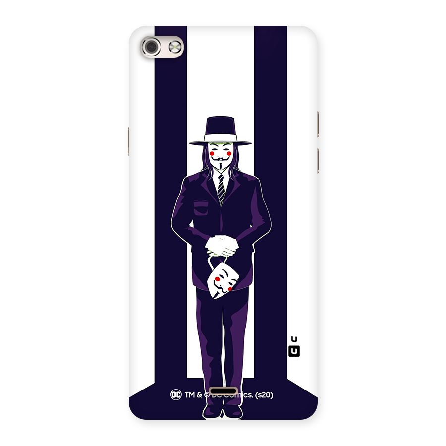 Vendetta Gentleman Holding Mask Illustration Back Case for Micromax Canvas Silver 5