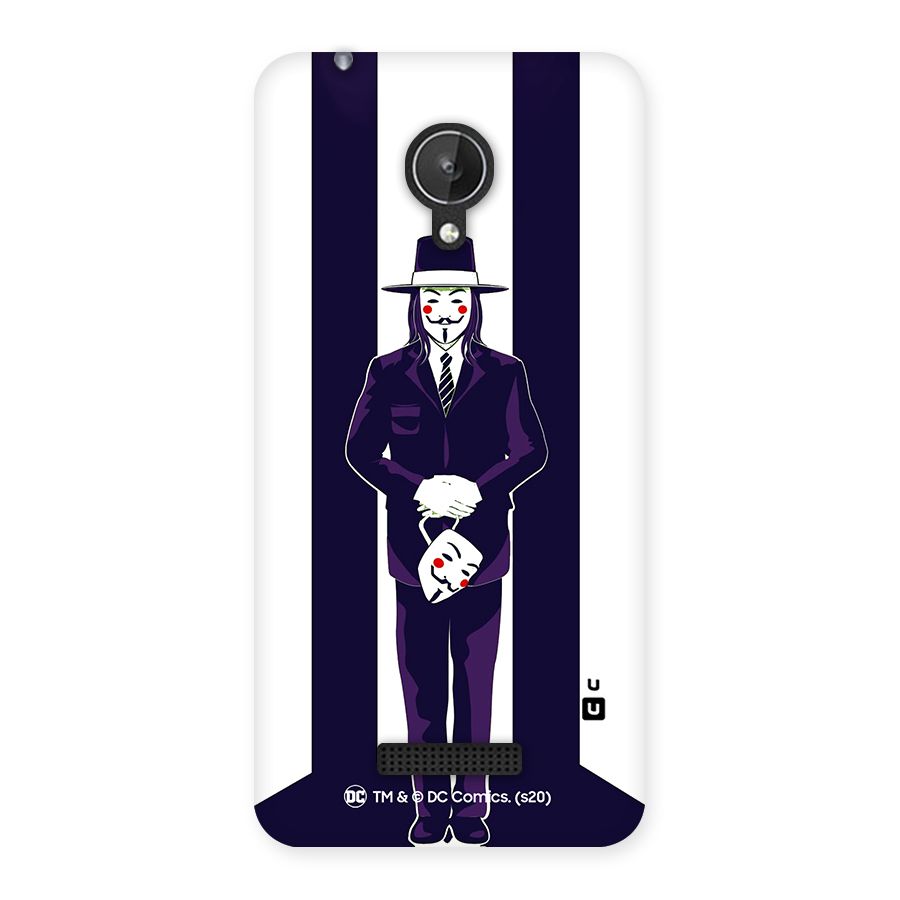 Vendetta Gentleman Holding Mask Illustration Back Case for Micromax Canvas Spark Q380