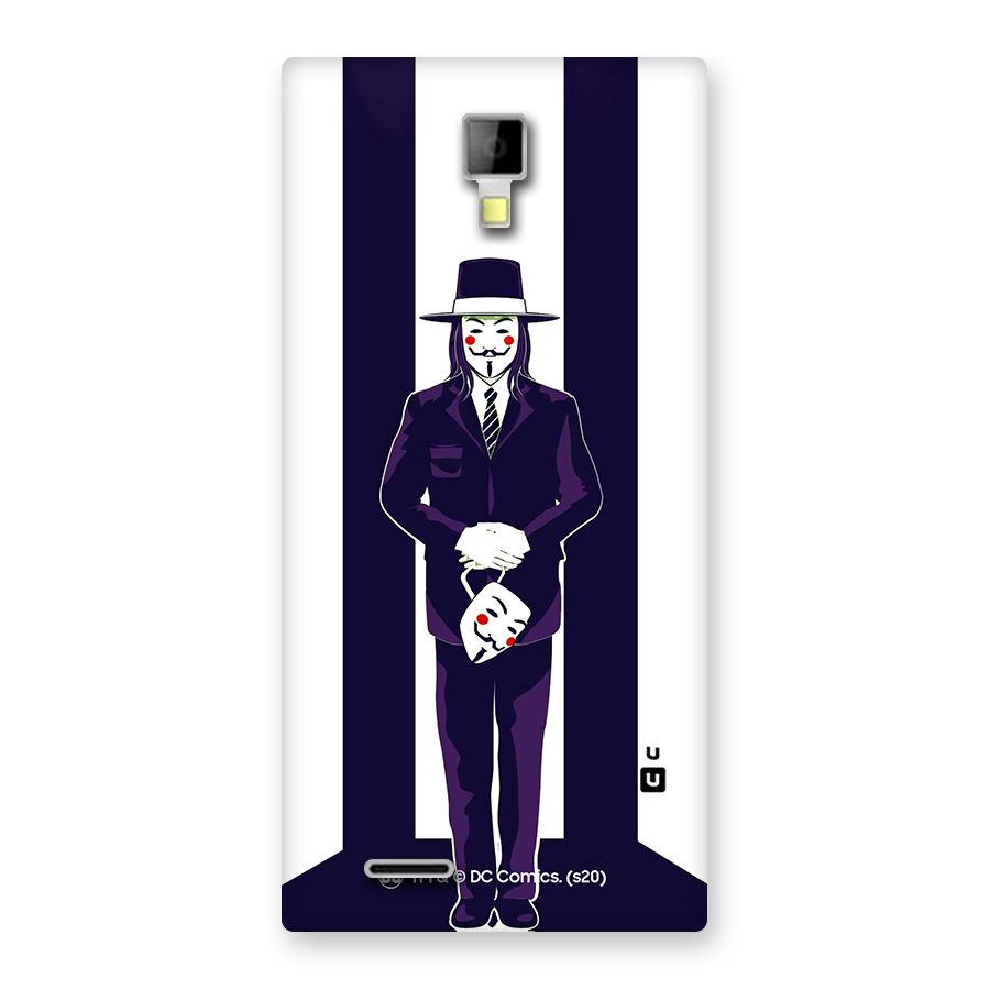 Vendetta Gentleman Holding Mask Illustration Back Case for Micromax Canvas Xpress A99