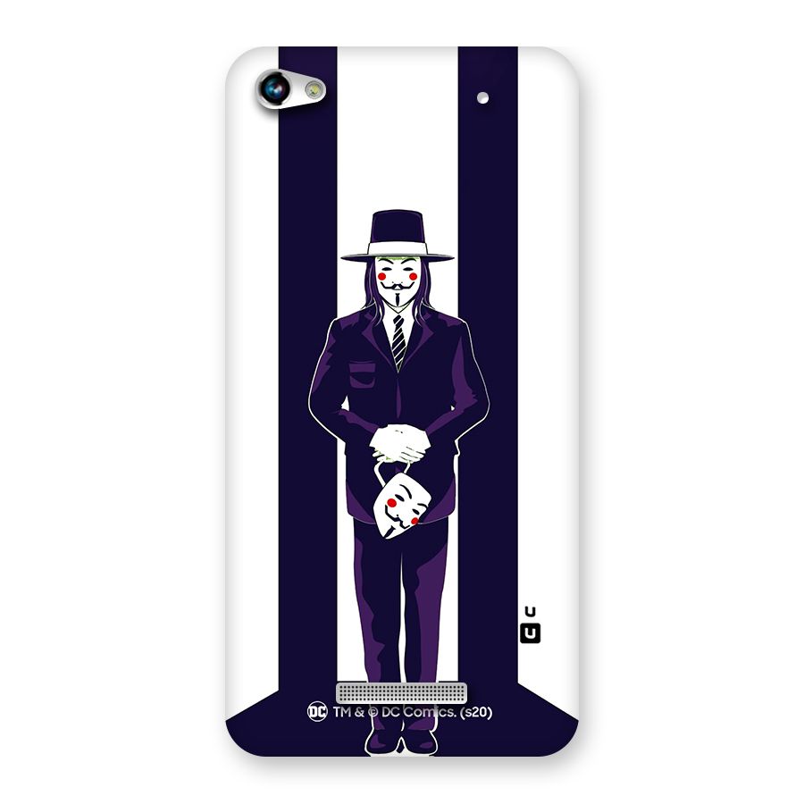 Vendetta Gentleman Holding Mask Illustration Back Case for Micromax Hue 2