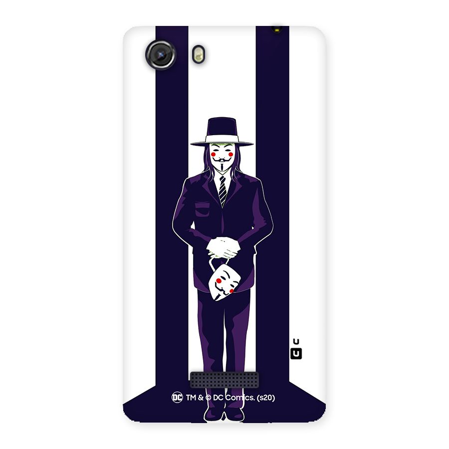 Vendetta Gentleman Holding Mask Illustration Back Case for Micromax Unite 3