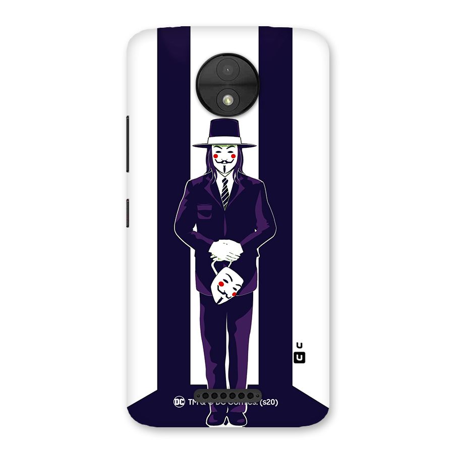 Vendetta Gentleman Holding Mask Illustration Back Case for Moto C