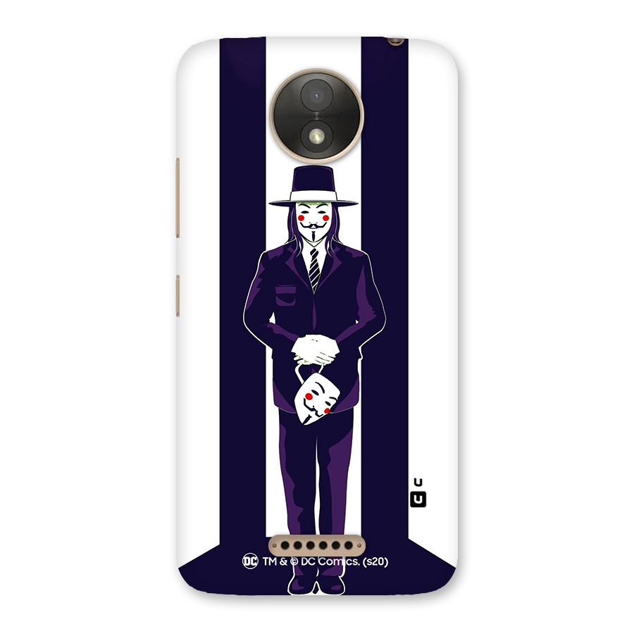 Vendetta Gentleman Holding Mask Illustration Back Case for Moto C Plus