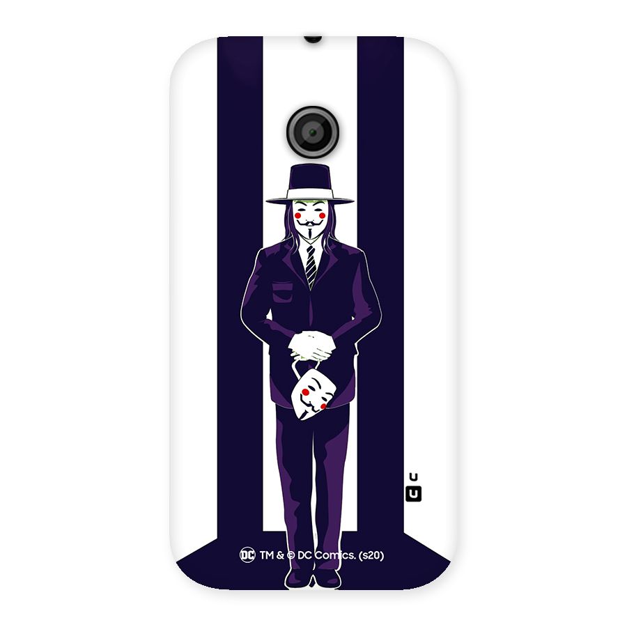 Vendetta Gentleman Holding Mask Illustration Back Case for Moto E
