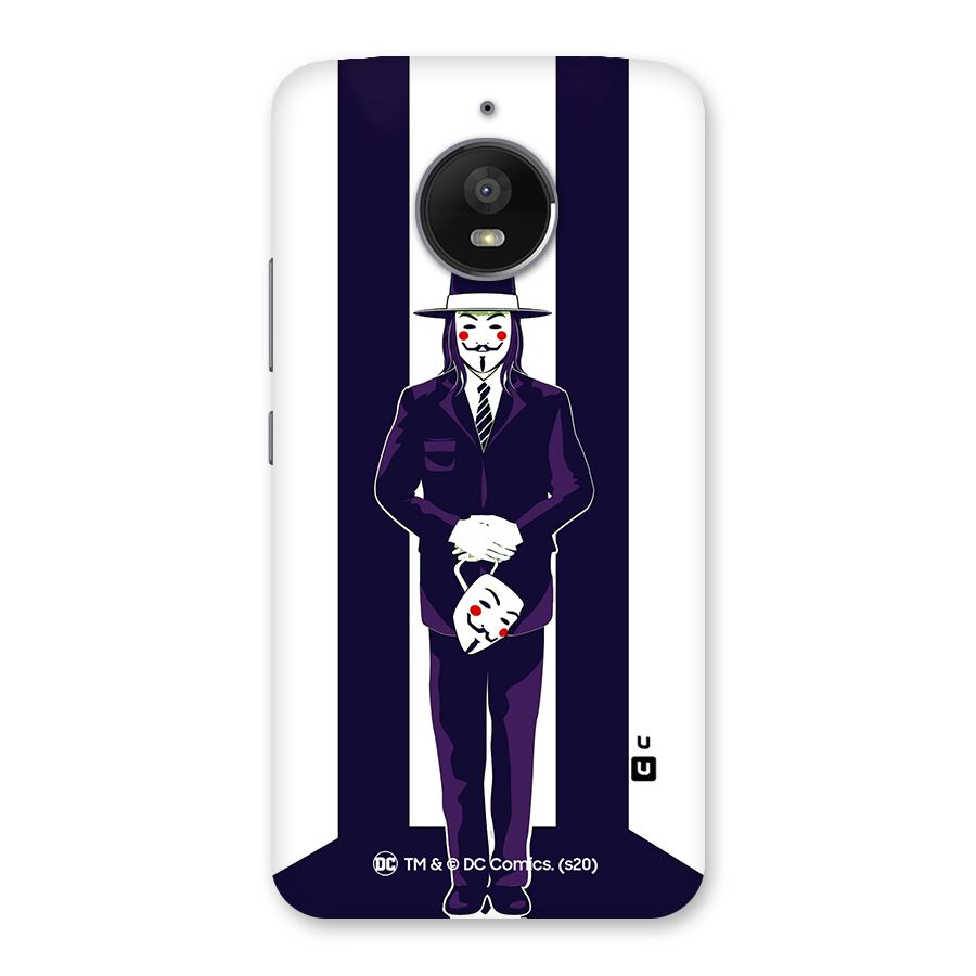 Vendetta Gentleman Holding Mask Illustration Back Case for Moto E4 Plus