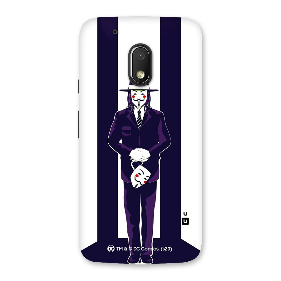 Vendetta Gentleman Holding Mask Illustration Back Case for Moto G4 Play