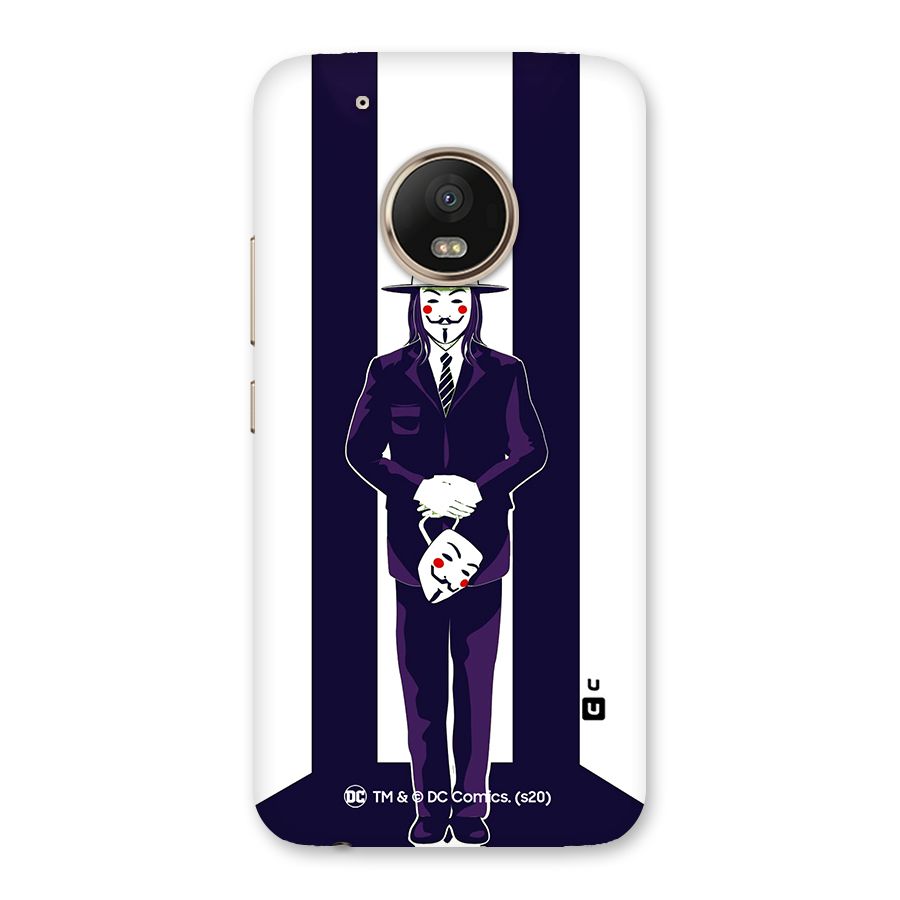 Vendetta Gentleman Holding Mask Illustration Back Case for Moto G5 Plus