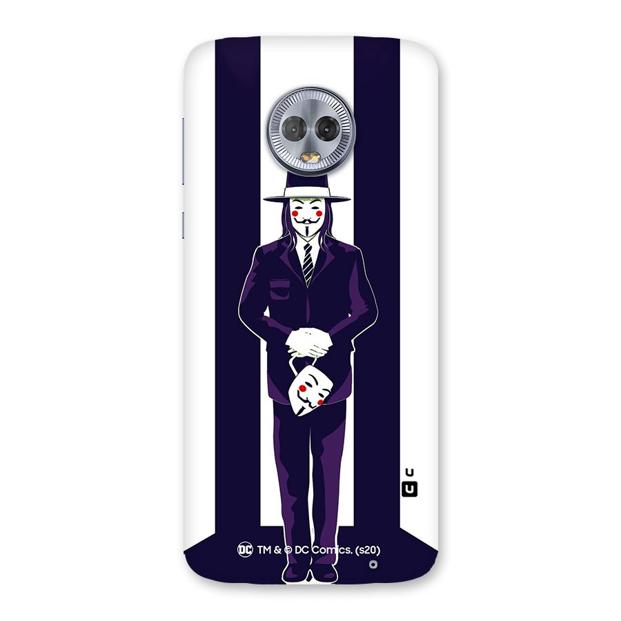 Vendetta Gentleman Holding Mask Illustration Back Case for Moto G6 Plus