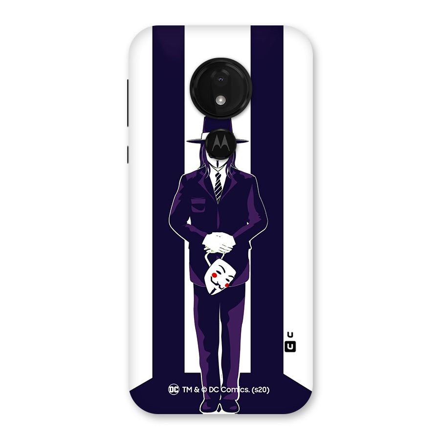 Vendetta Gentleman Holding Mask Illustration Back Case for Moto G7 Power