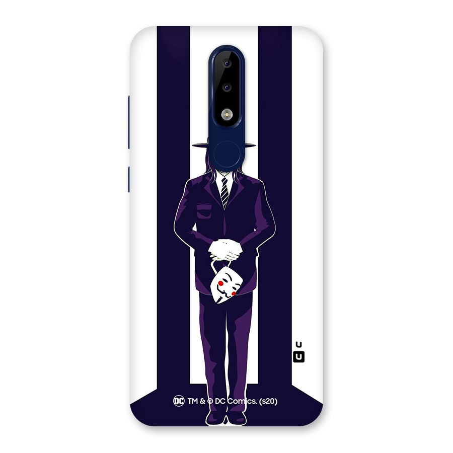 Vendetta Gentleman Holding Mask Illustration Back Case for Nokia 5.1 Plus