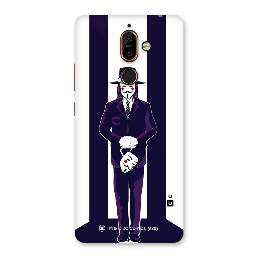 Vendetta Gentleman Holding Mask Illustration Back Case for Nokia 7 Plus