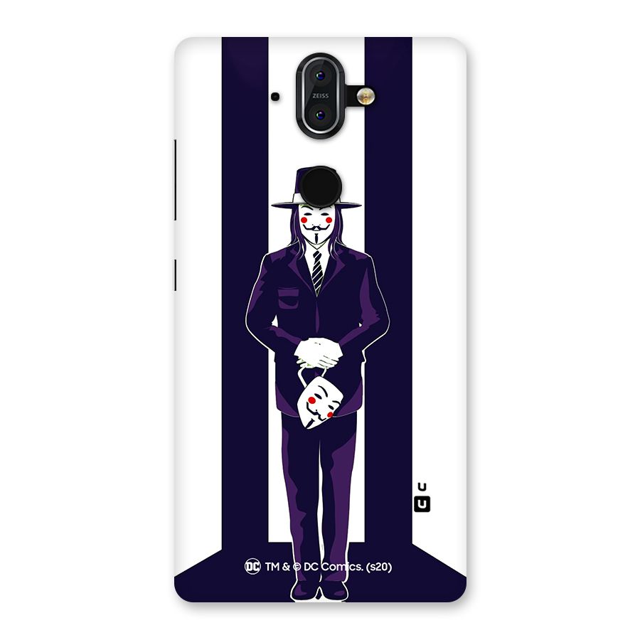 Vendetta Gentleman Holding Mask Illustration Back Case for Nokia 8 Sirocco