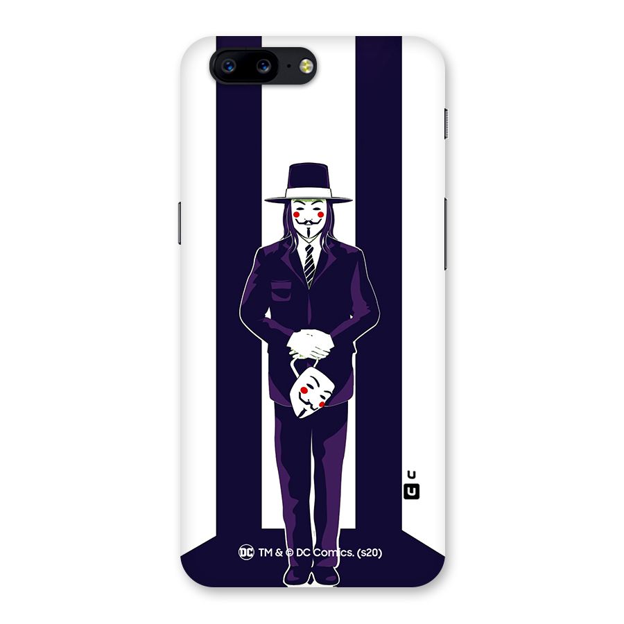 Vendetta Gentleman Holding Mask Illustration Back Case for OnePlus 5