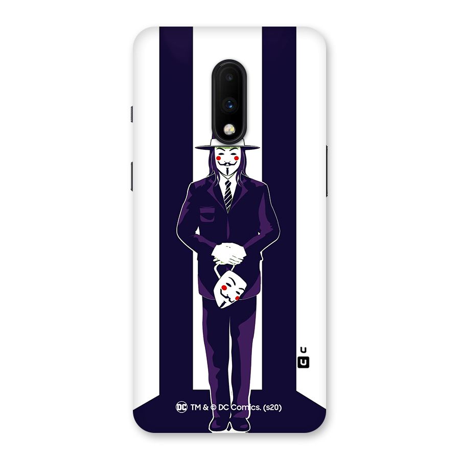 Vendetta Gentleman Holding Mask Illustration Back Case for OnePlus 7