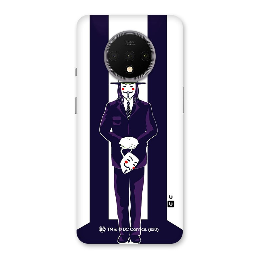 Vendetta Gentleman Holding Mask Illustration Back Case for OnePlus 7T