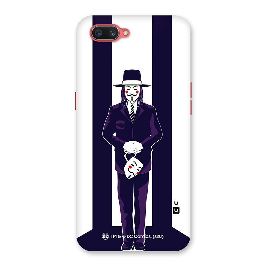 Vendetta Gentleman Holding Mask Illustration Back Case for Oppo A3s