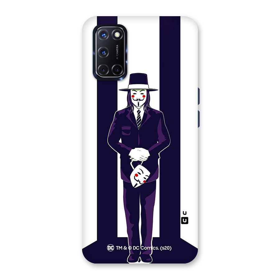 Vendetta Gentleman Holding Mask Illustration Back Case for Oppo A52