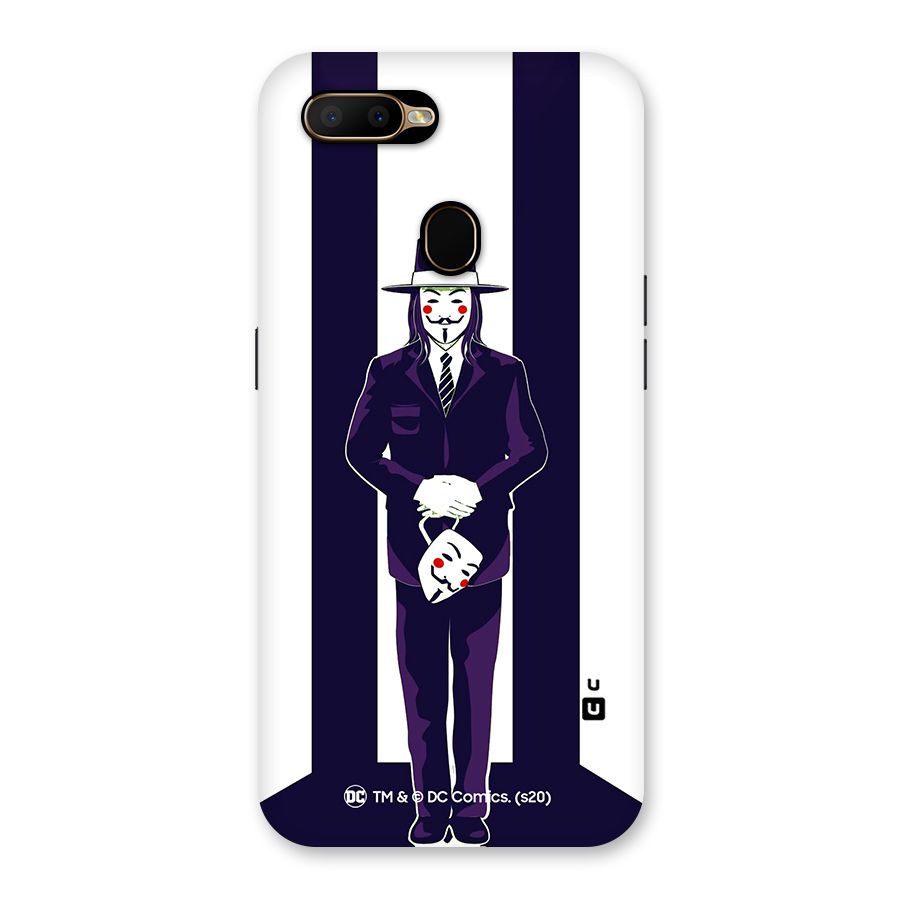 Vendetta Gentleman Holding Mask Illustration Back Case for Oppo A5s