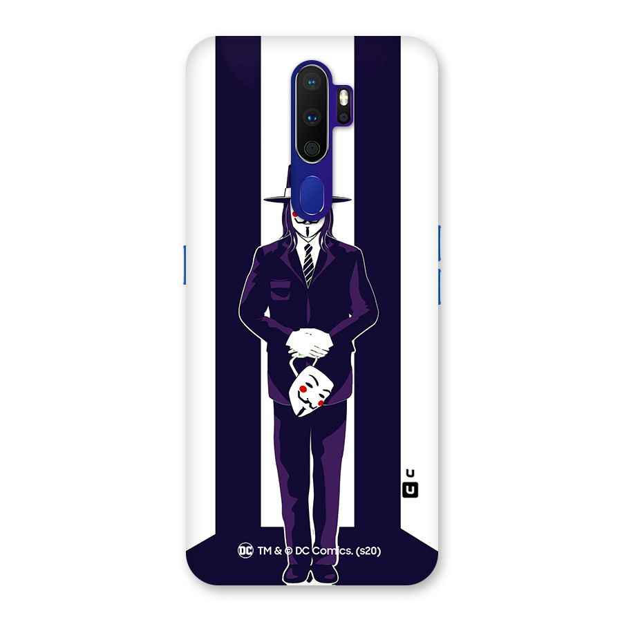 Vendetta Gentleman Holding Mask Illustration Back Case for Oppo A9 (2020)