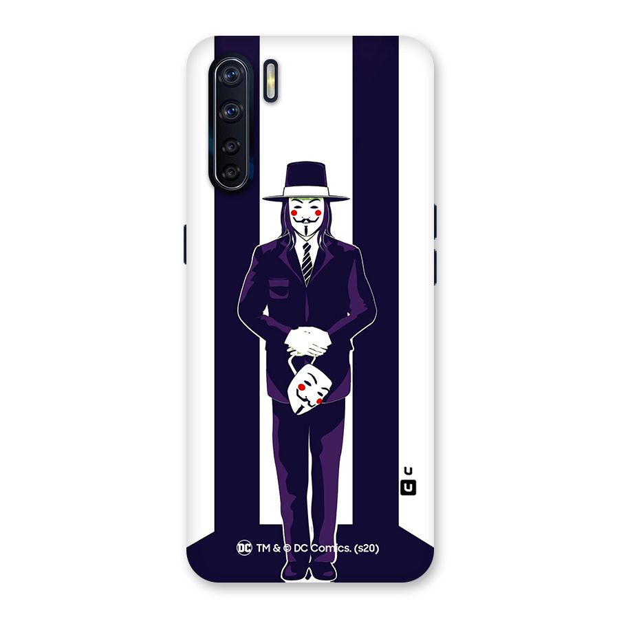 Vendetta Gentleman Holding Mask Illustration Back Case for Oppo F15